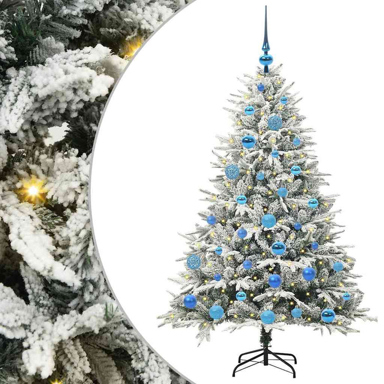 VidaXL sapin de Noël artificiel illuminé avec jeu de boules vert 150 cm