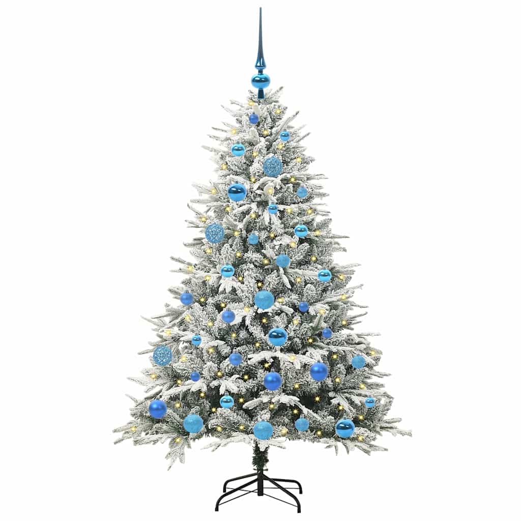 VidaXL sapin de Noël artificiel illuminé avec jeu de boules vert 150 cm