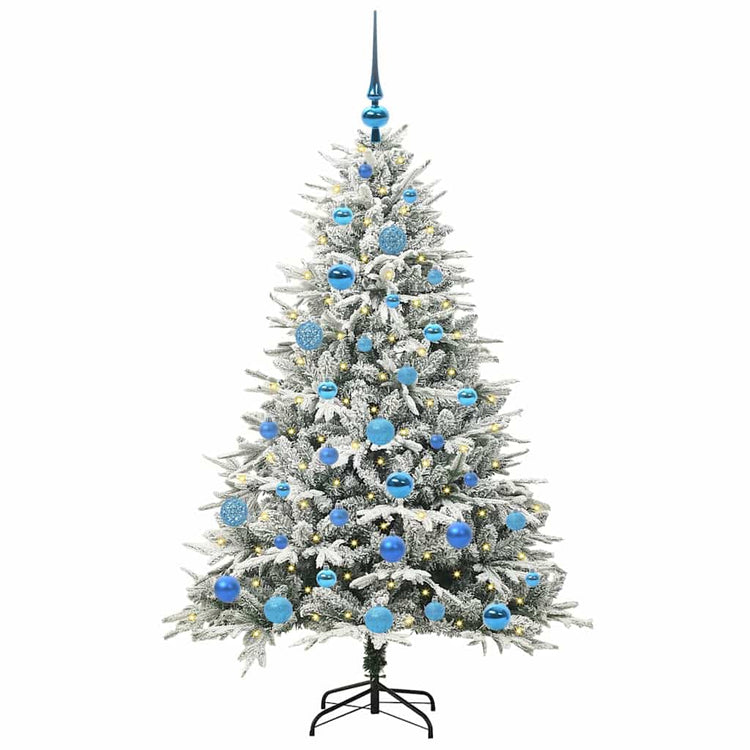 VidaXL sapin de Noël artificiel illuminé avec jeu de boules vert 150 cm