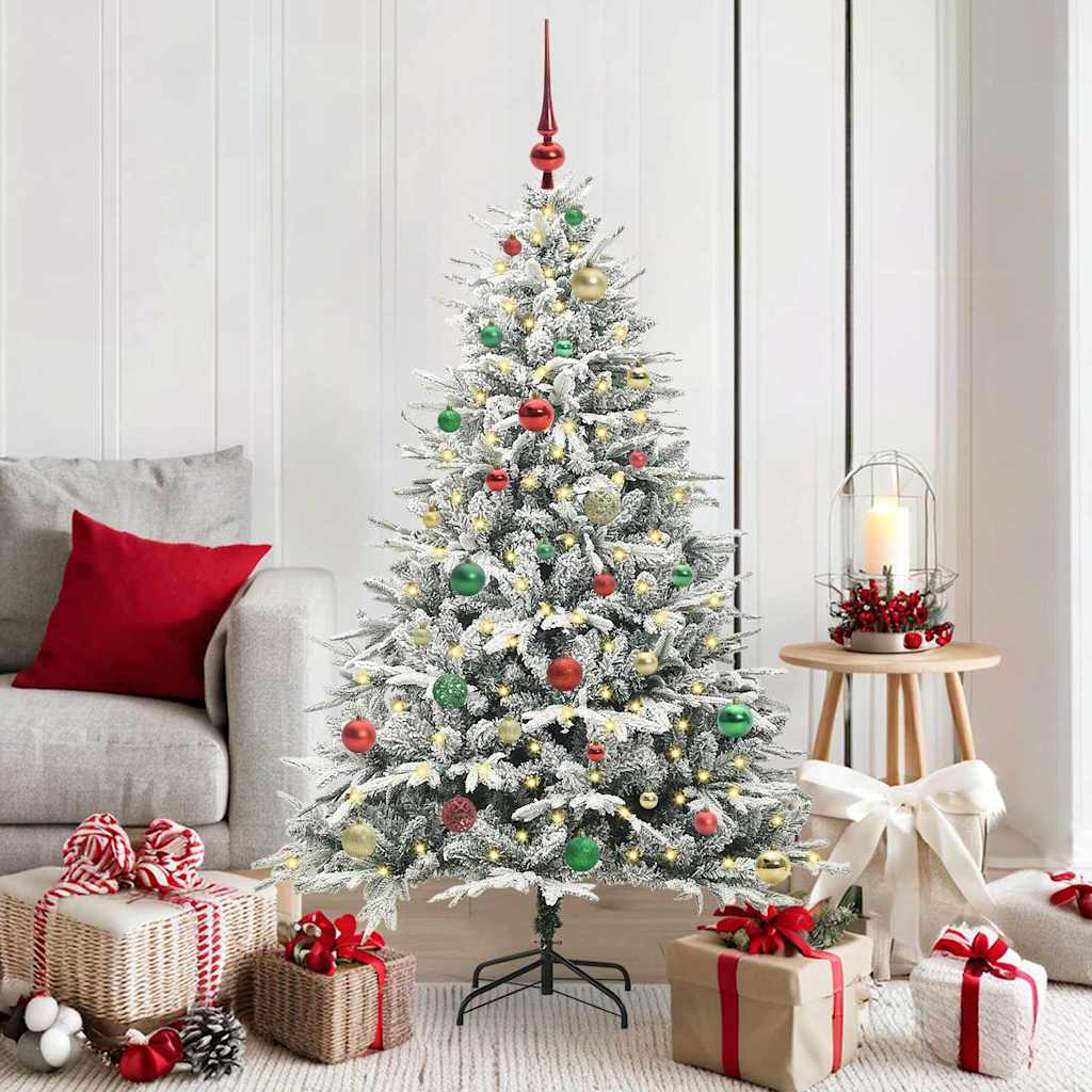 VidaXL sapin de Noël artificiel illuminé avec jeu de boules vert 150 cm