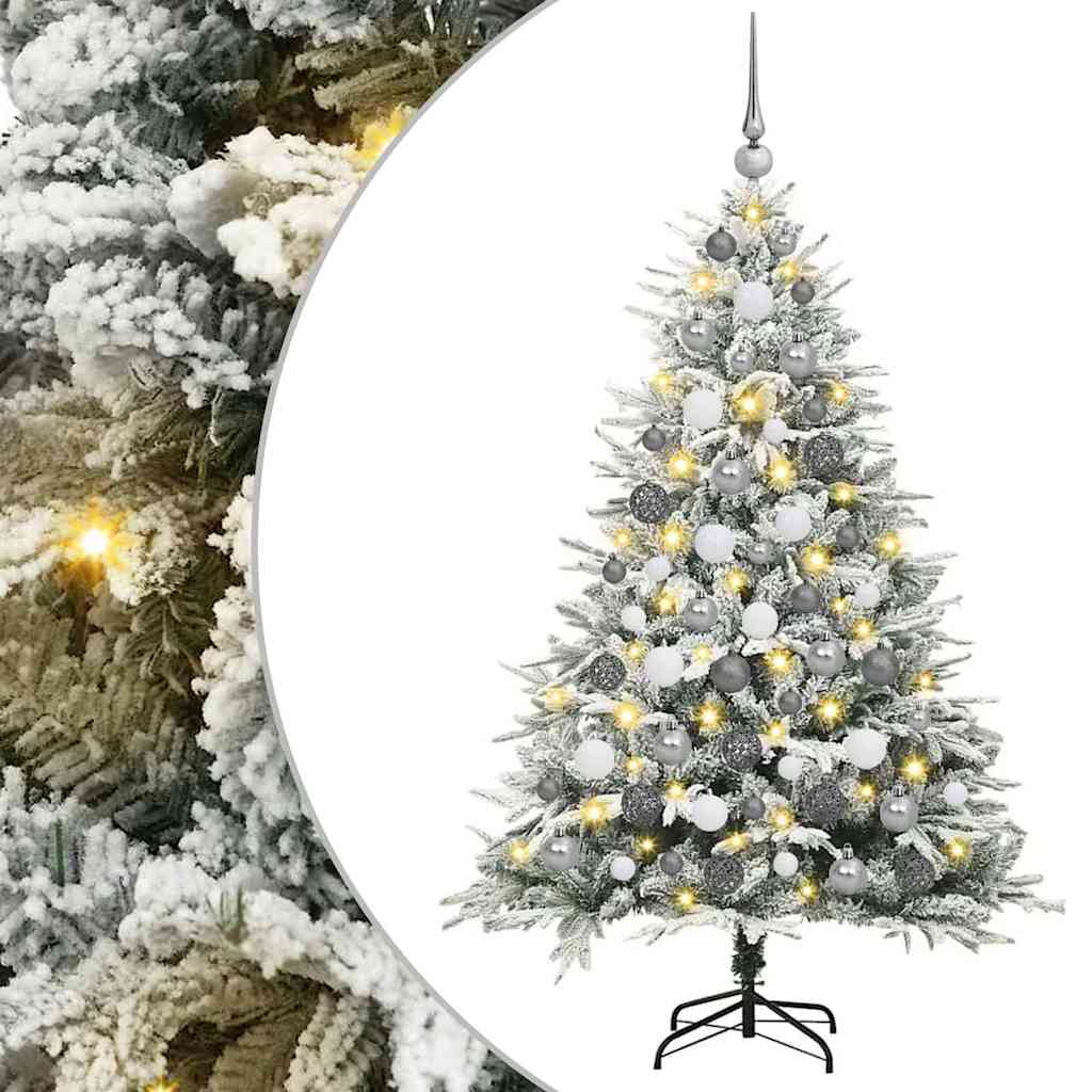 VidaXL sapin de Noël artificiel illuminé avec jeu de boules vert 180 cm