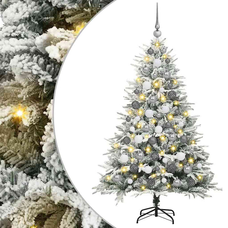 VidaXL sapin de Noël artificiel illuminé avec jeu de boules vert 180 cm