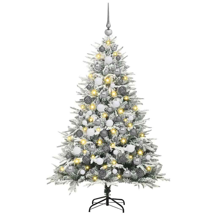 VidaXL sapin de Noël artificiel illuminé avec jeu de boules vert 180 cm