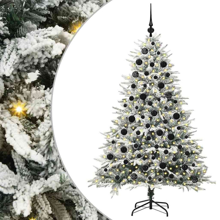 VidaXL sapin de Noël artificiel illuminé avec jeu de boules vert 180 cm