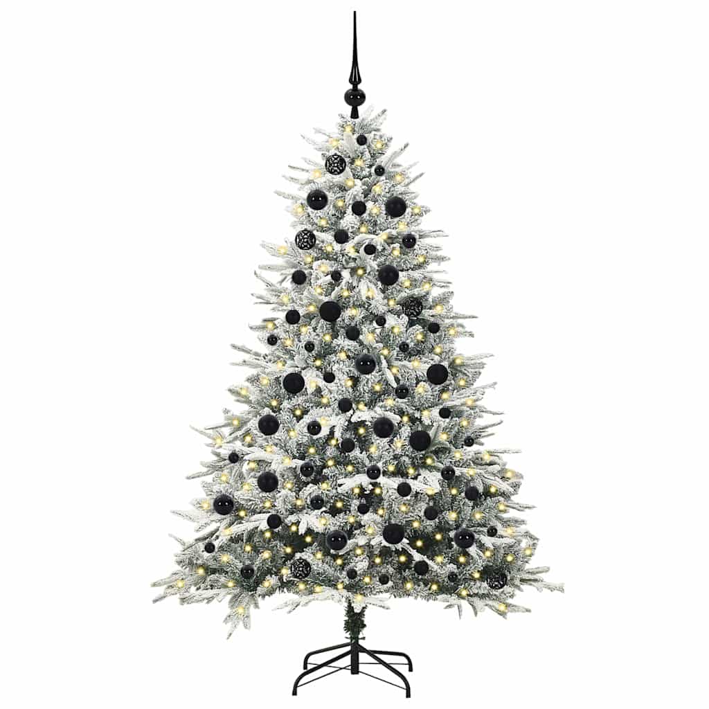 VidaXL sapin de Noël artificiel illuminé avec jeu de boules vert 180 cm