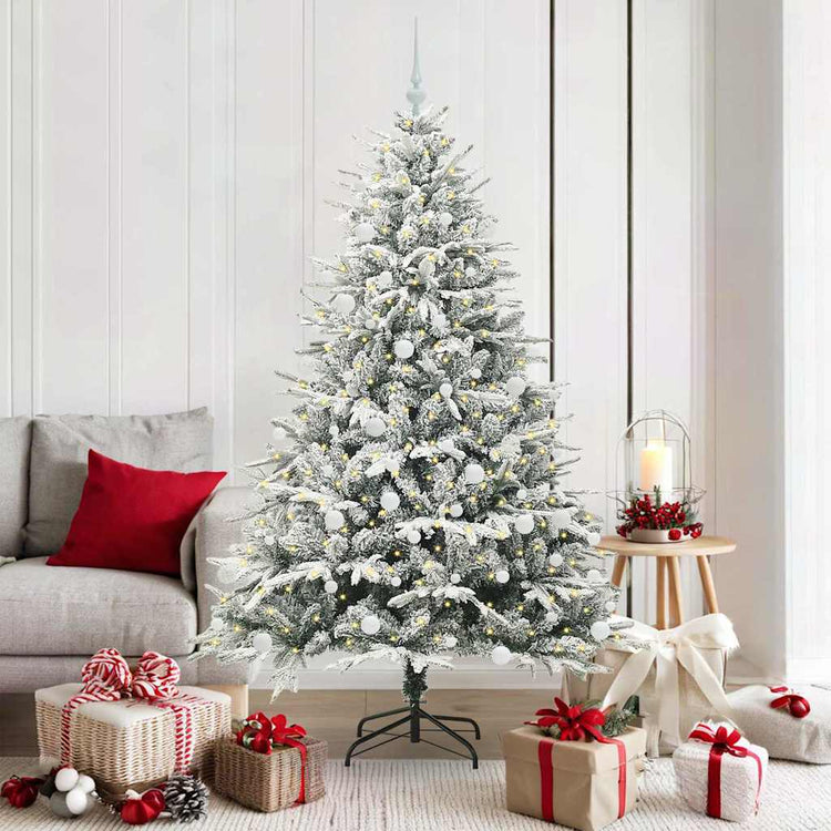 VidaXL sapin de Noël artificiel illuminé avec jeu de boules vert 180 cm