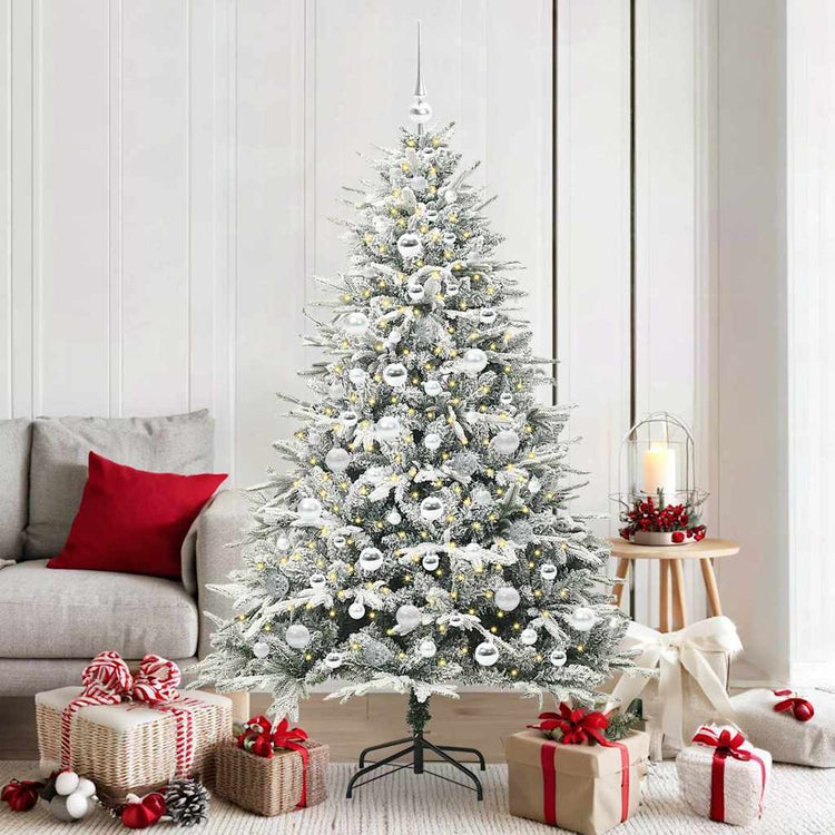 VidaXL sapin de Noël artificiel illuminé avec jeu de boules vert 180 cm