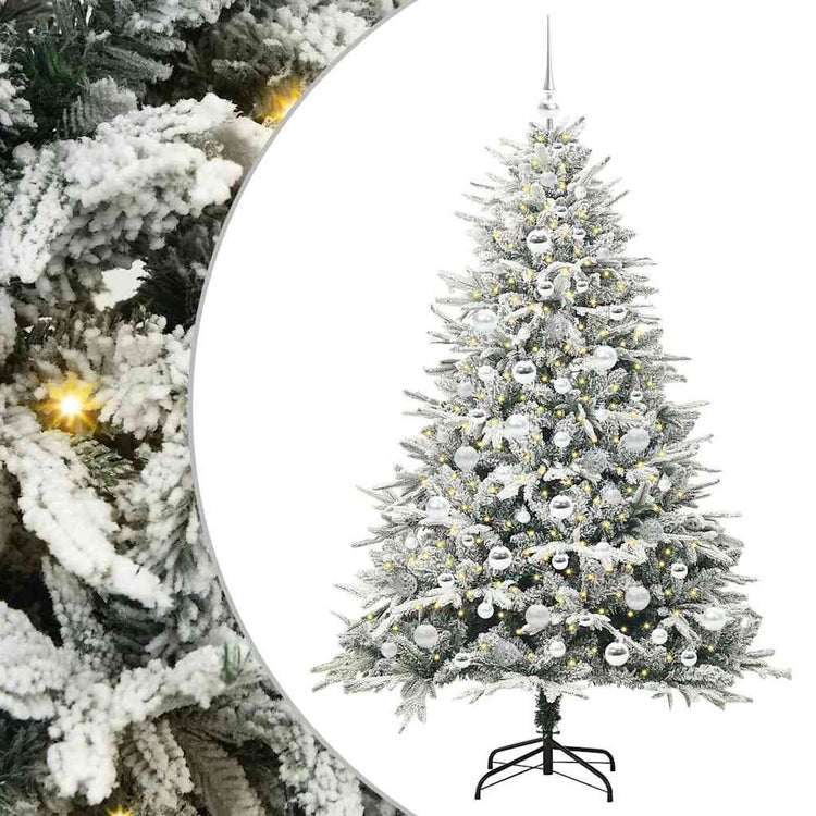 VidaXL sapin de Noël artificiel illuminé avec jeu de boules vert 180 cm