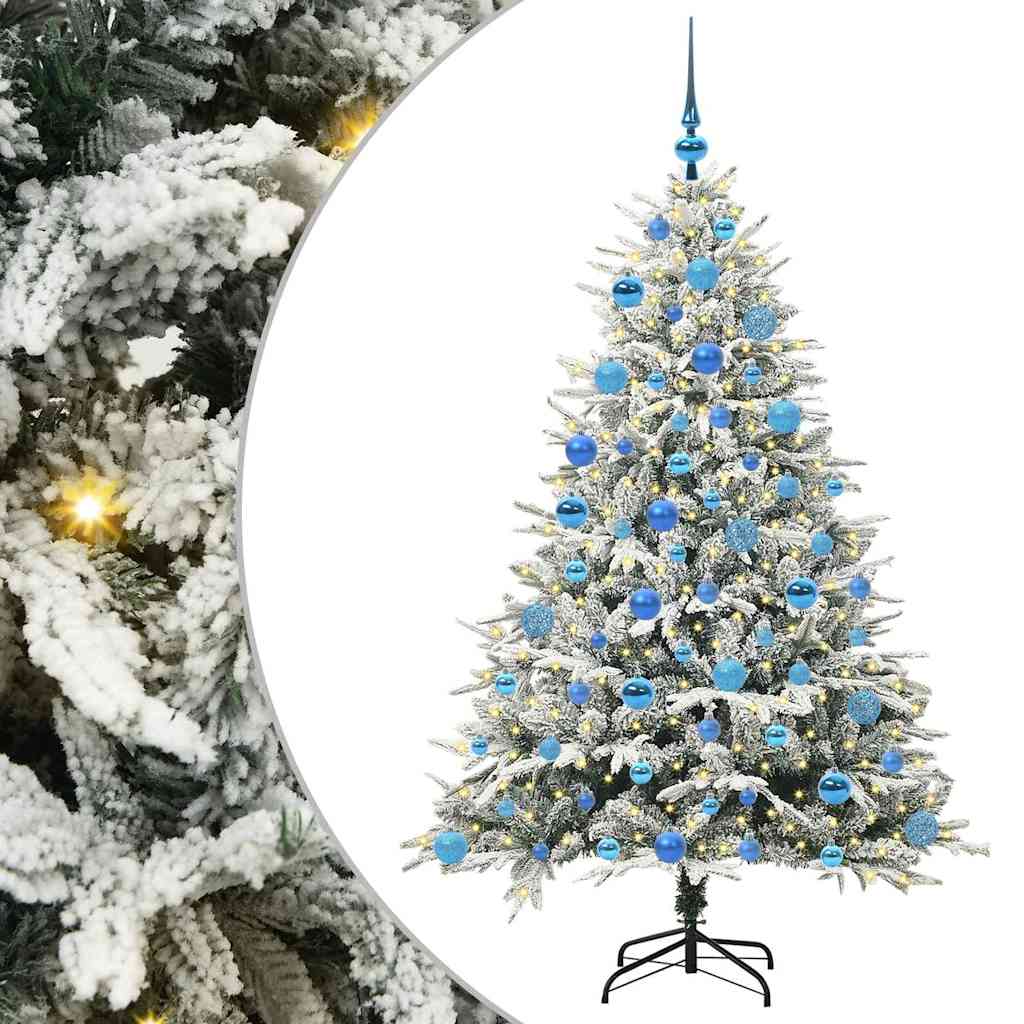 VidaXL sapin de Noël artificiel illuminé avec jeu de boules vert 180 cm