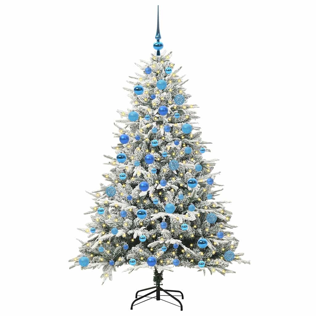 VidaXL sapin de Noël artificiel illuminé avec jeu de boules vert 180 cm