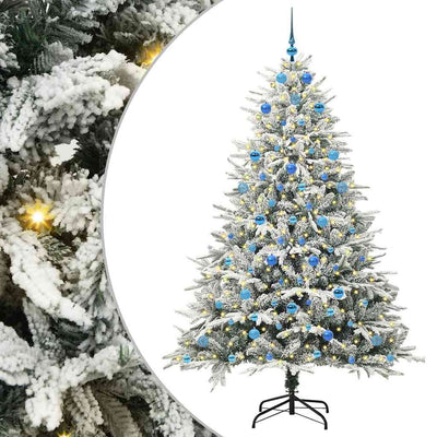 VidaXL sapin de Noël artificiel illuminé avec jeu de boules vert 210 cm