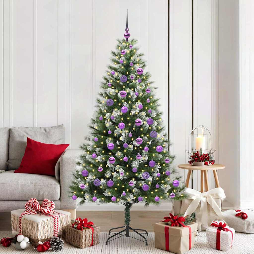 Vidaxl sapin de Noël artificiel articulé avec neige recouverte 180 cm