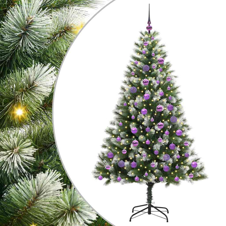 Vidaxl sapin de Noël artificiel articulé avec neige recouverte 180 cm