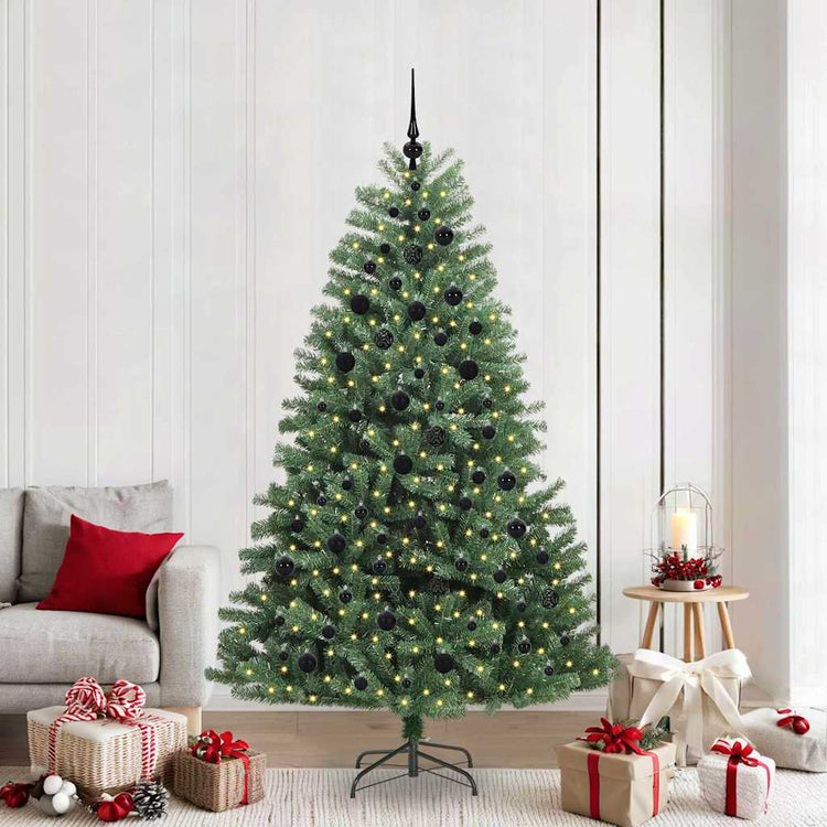 Vidaxx sapin de Noël artificiel pliant vert 210 cm PVC et métal