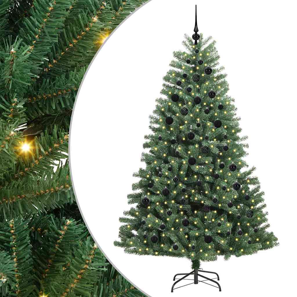 Vidaxx sapin de Noël artificiel pliant vert 210 cm PVC et métal