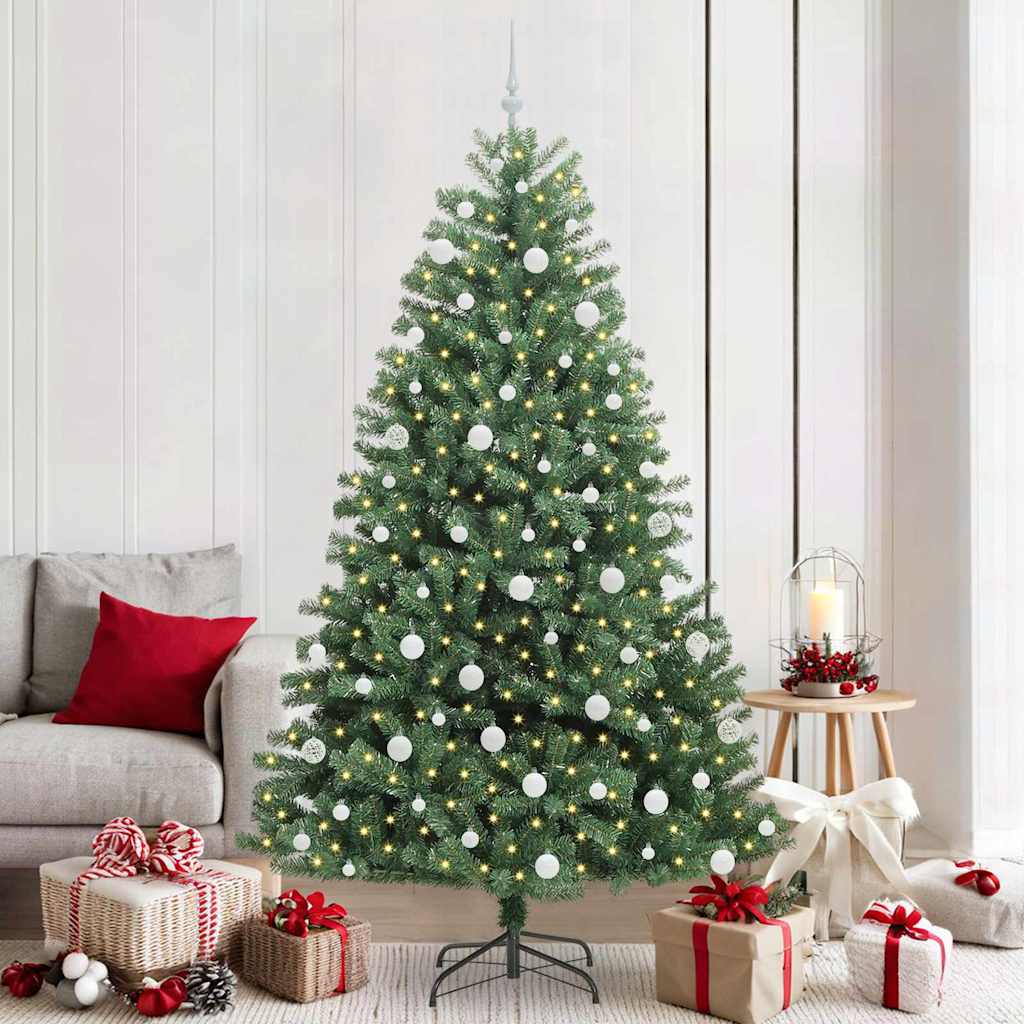 Vidaxx sapin de Noël artificiel pliant vert 210 cm PVC et métal