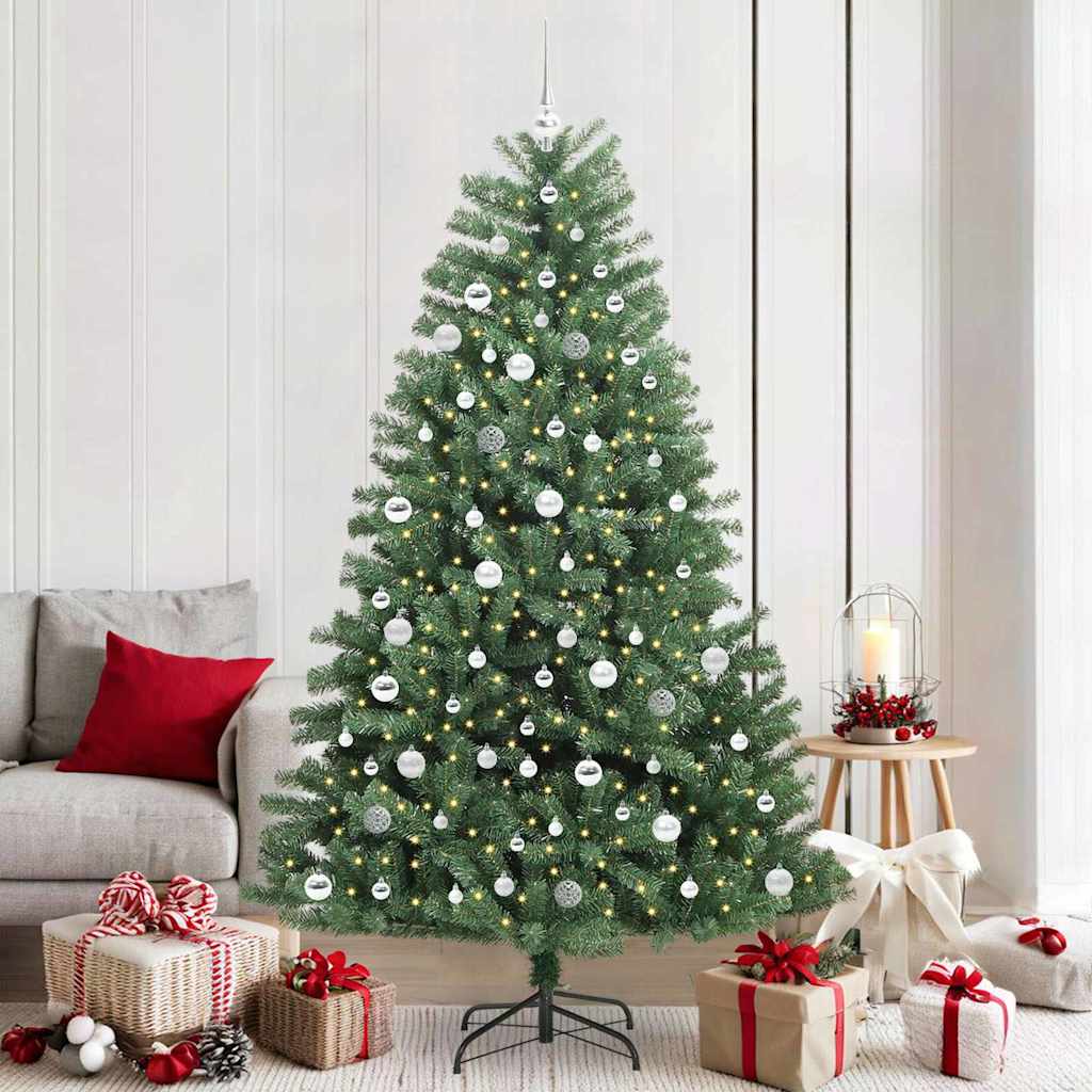 Vidaxx sapin de Noël artificiel pliant vert 210 cm PVC et métal