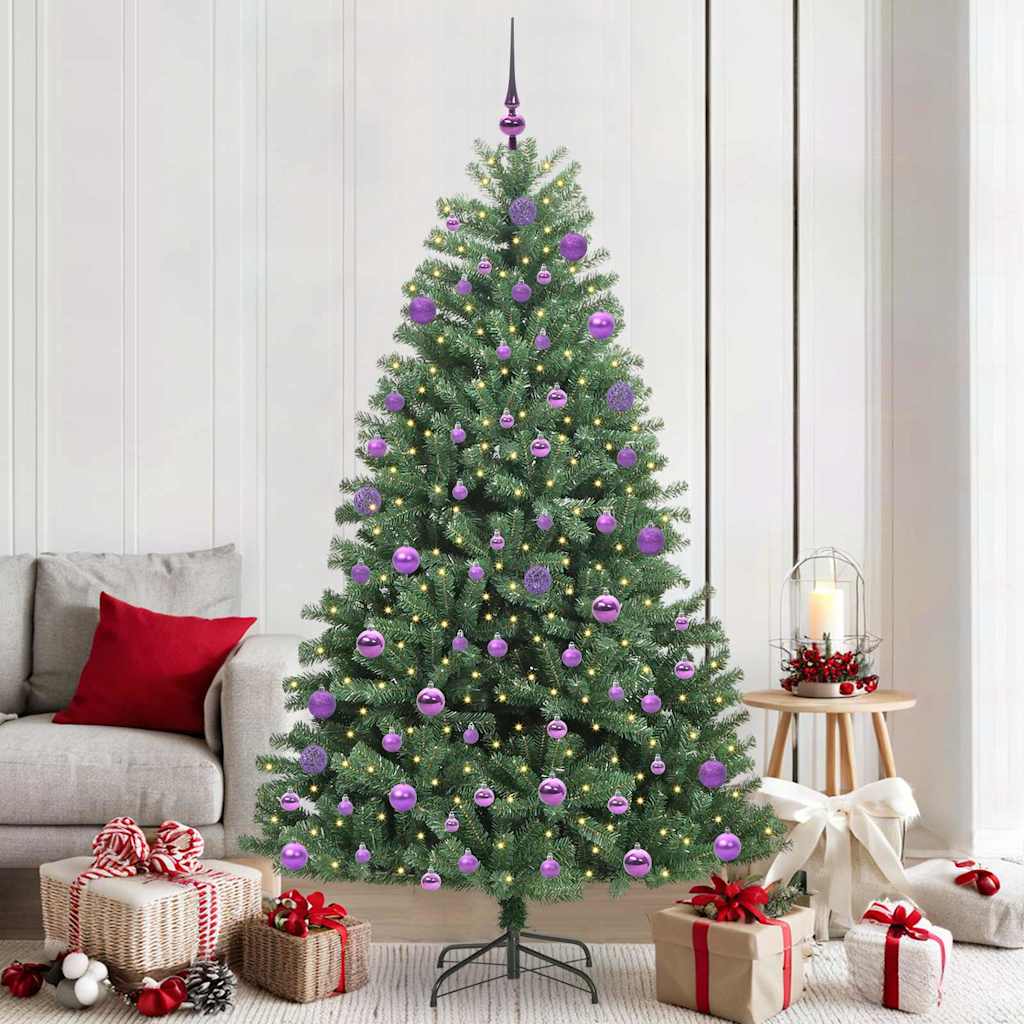 Vidaxx sapin de Noël artificiel pliant vert 210 cm PVC et métal