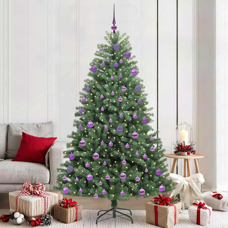 Vidaxx sapin de Noël artificiel pliant vert 210 cm PVC et métal
