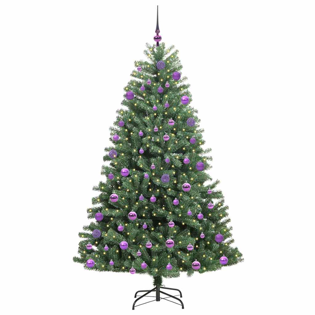 Vidaxx sapin de Noël artificiel pliant vert 210 cm PVC et métal