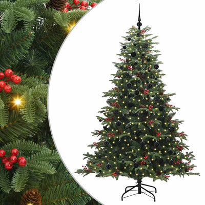 Vidaxx sapin de Noël artificiel vert 210 cm PVC et métal et plastique