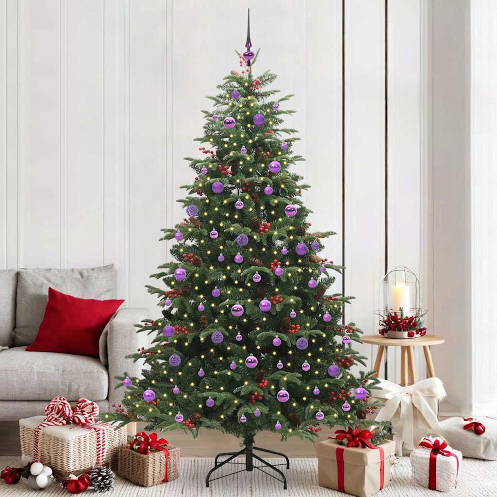 Vidaxx sapin de Noël artificiel vert 210 cm PVC et métal et plastique