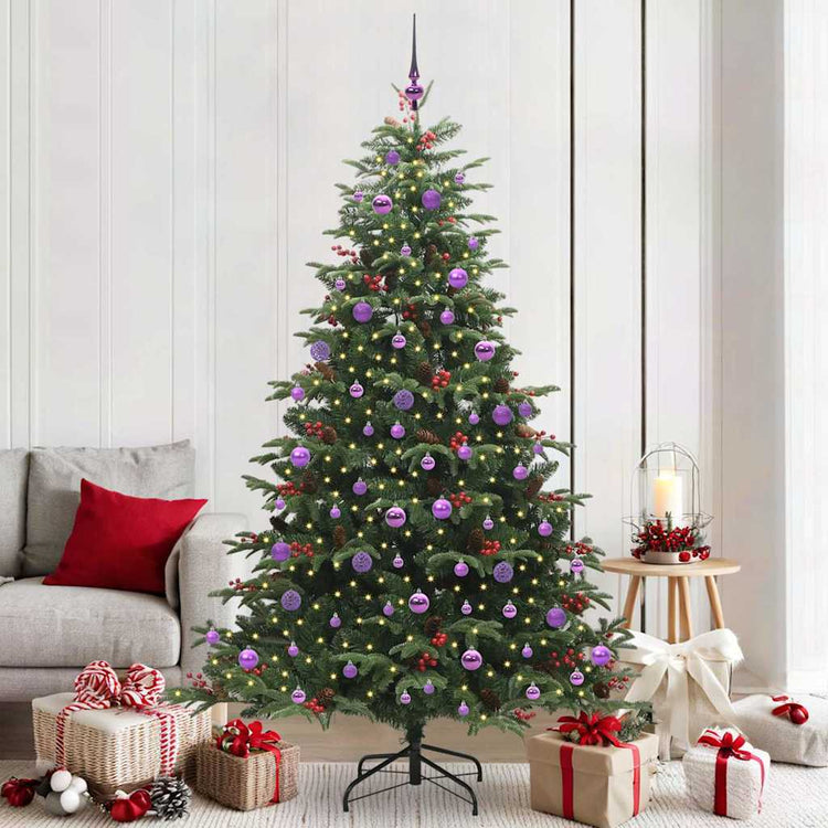 Vidaxx sapin de Noël artificiel vert 210 cm PVC et métal et plastique