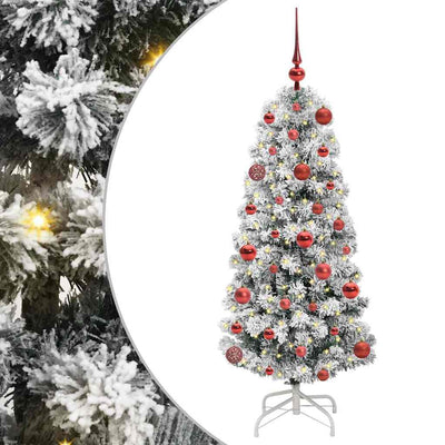 Vidaxx sapin de Noël artificiel pliant vert et blanc 120 cm