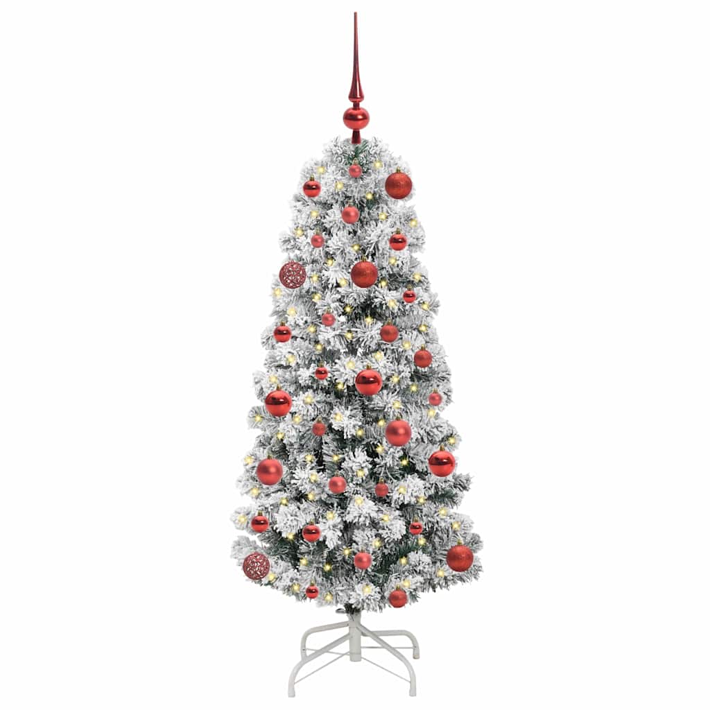 Vidaxx sapin de Noël artificiel pliant vert et blanc 120 cm
