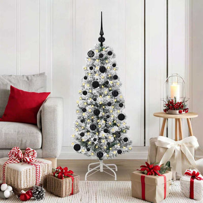 Vidaxx sapin de Noël artificiel pliant vert et blanc 120 cm