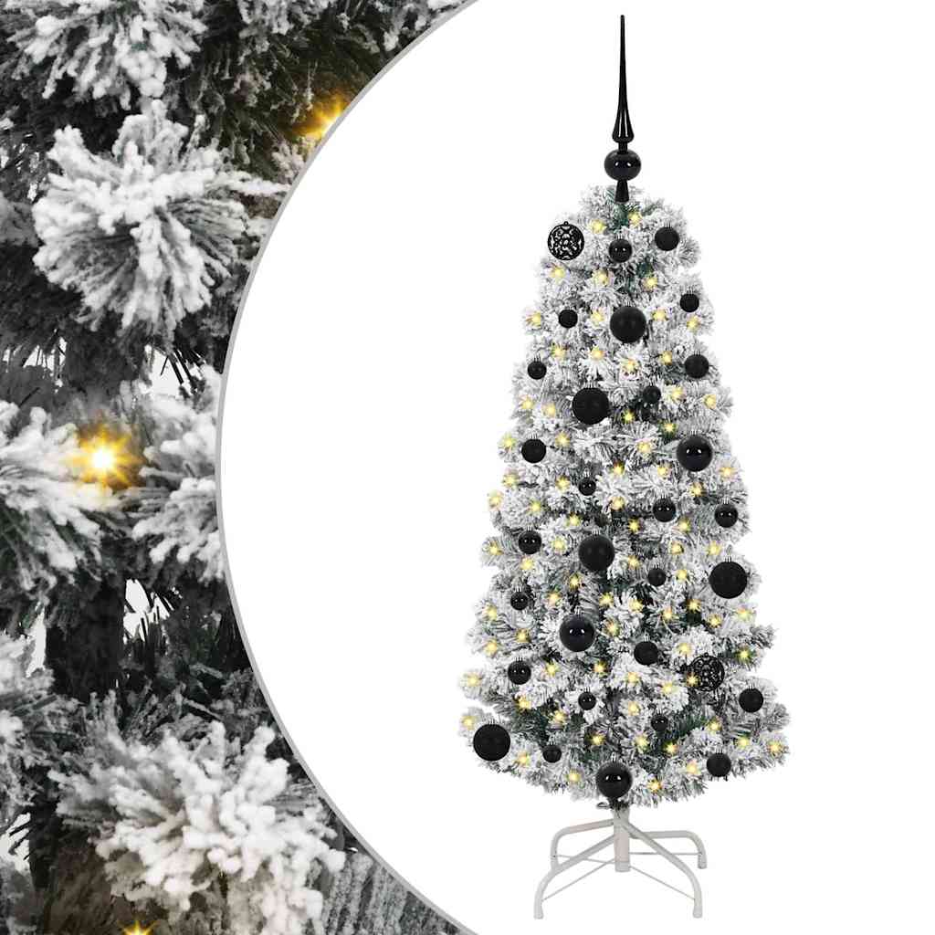 Vidaxx sapin de Noël artificiel pliant vert et blanc 120 cm