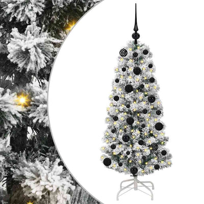 Vidaxx sapin de Noël artificiel pliant vert et blanc 120 cm