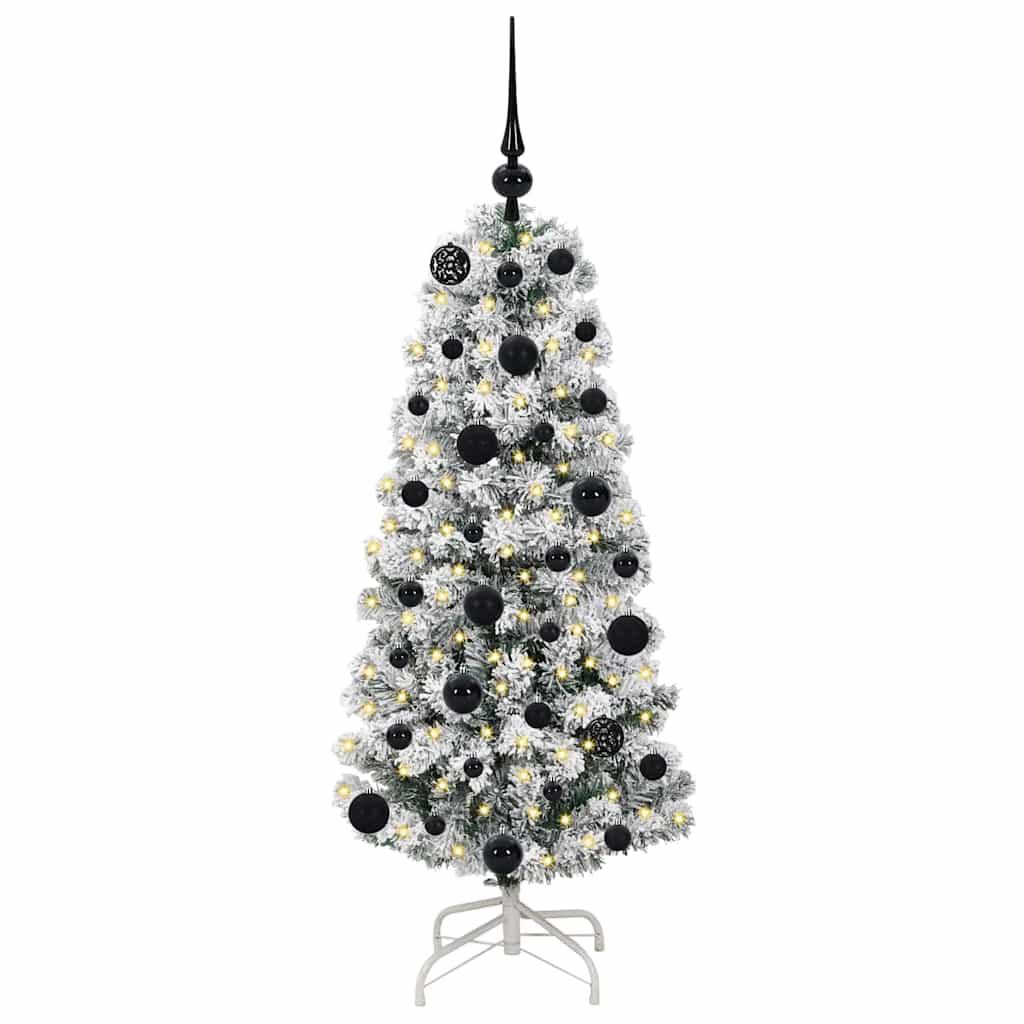 Vidaxx sapin de Noël artificiel pliant vert et blanc 120 cm
