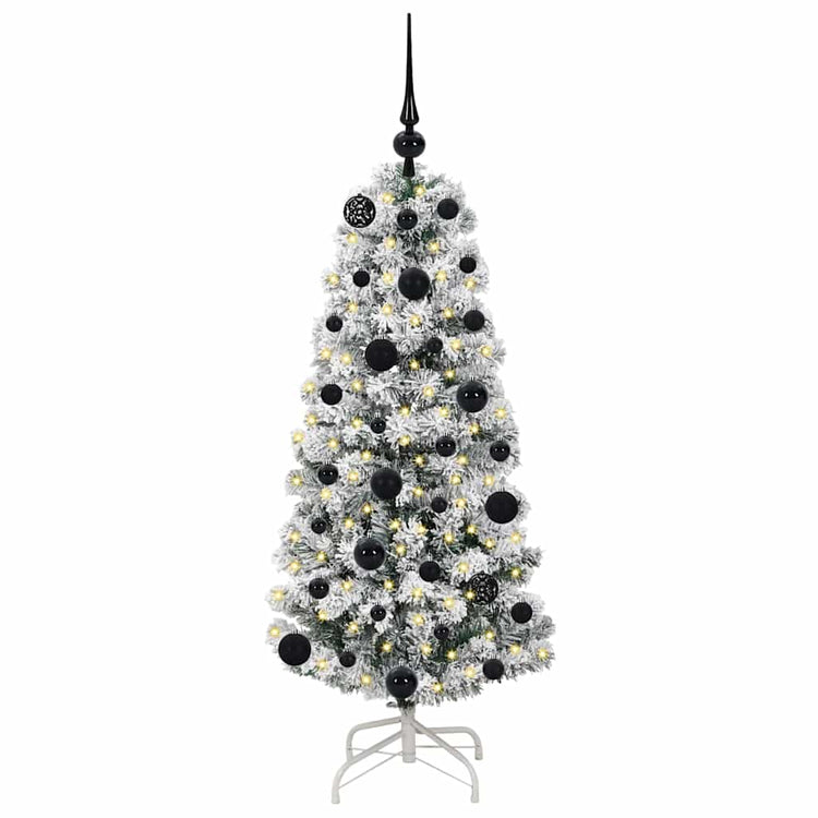 Vidaxx sapin de Noël artificiel pliant vert et blanc 120 cm