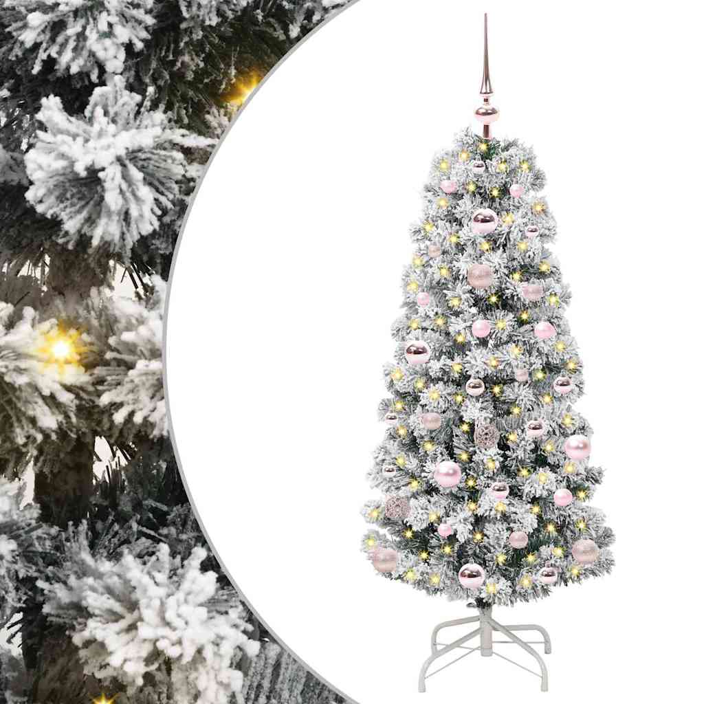 Vidaxx sapin de Noël artificiel pliant vert et blanc 120 cm