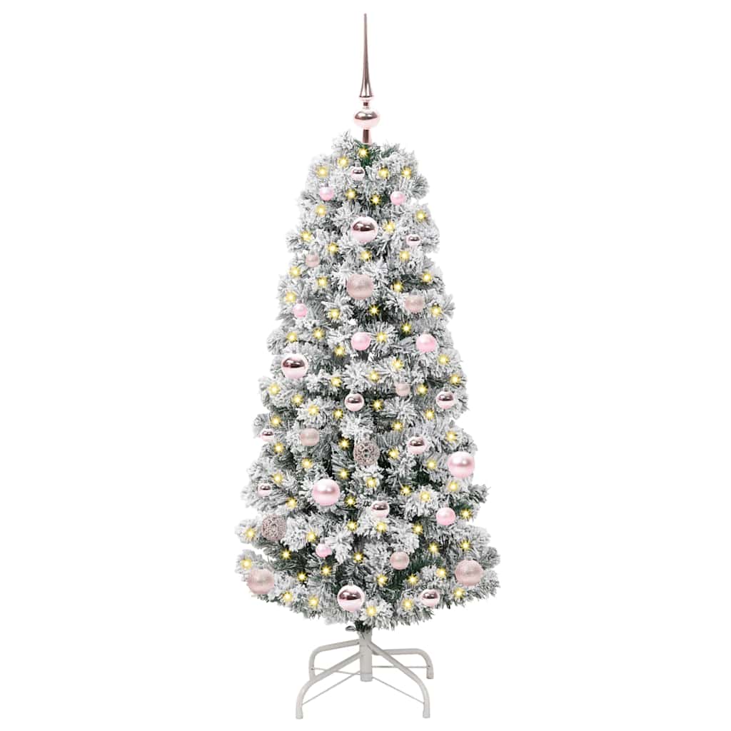 Vidaxx sapin de Noël artificiel pliant vert et blanc 120 cm