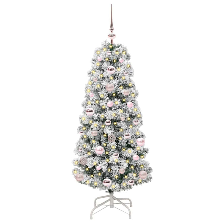 Vidaxx sapin de Noël artificiel pliant vert et blanc 120 cm