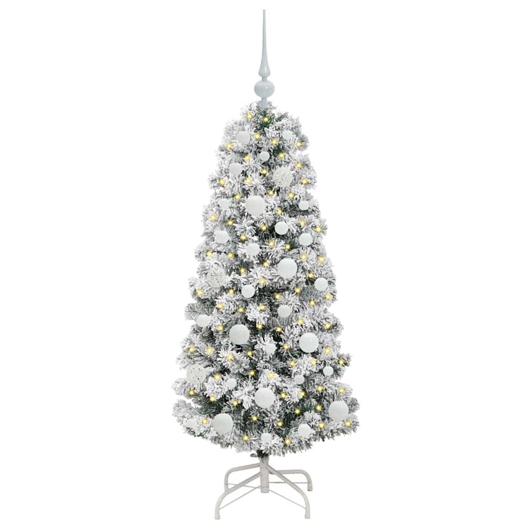 Vidaxx sapin de Noël artificiel pliant vert et blanc 120 cm
