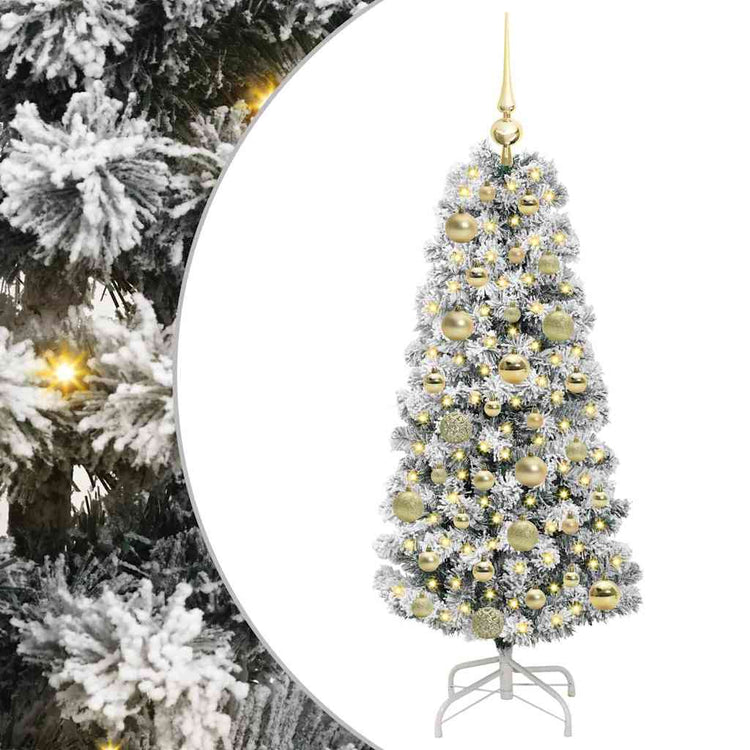 Vidaxx sapin de Noël artificiel pliant vert et blanc 120 cm