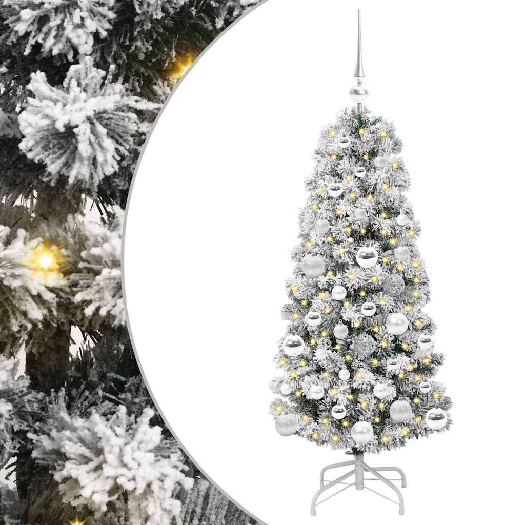 Vidaxx sapin de Noël artificiel pliant vert et blanc 120 cm