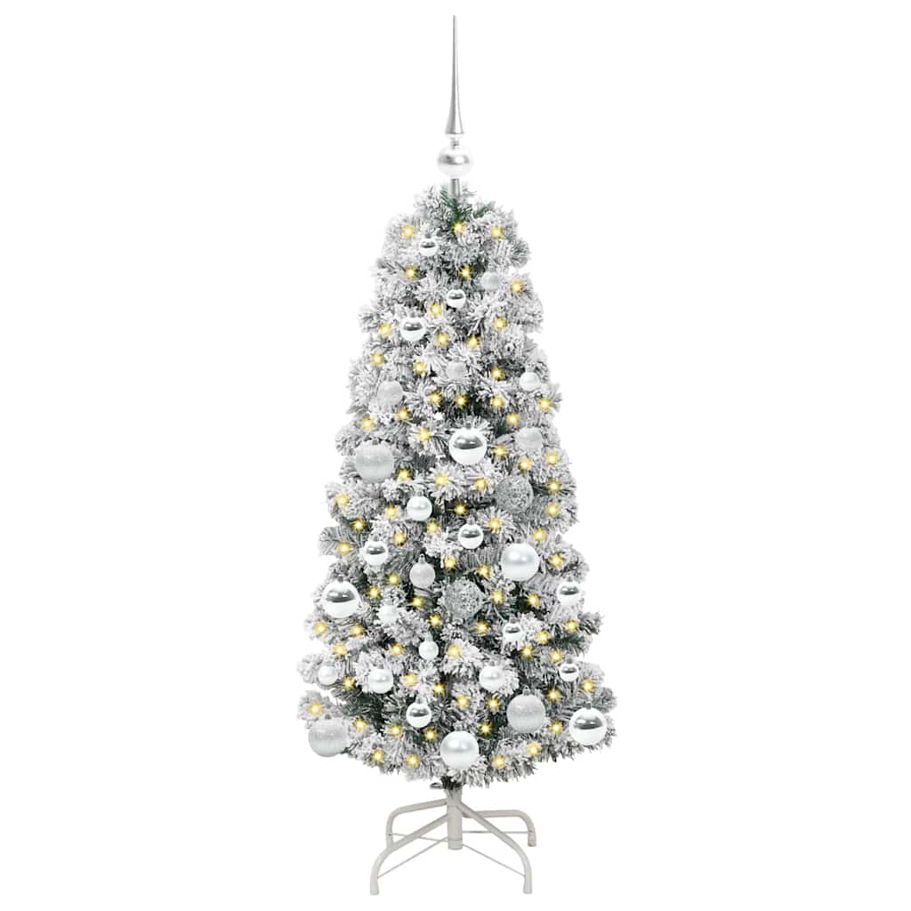 Vidaxx sapin de Noël artificiel pliant vert et blanc 120 cm
