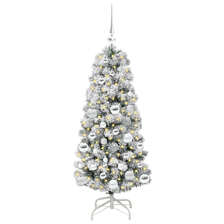 Vidaxx sapin de Noël artificiel pliant vert et blanc 120 cm