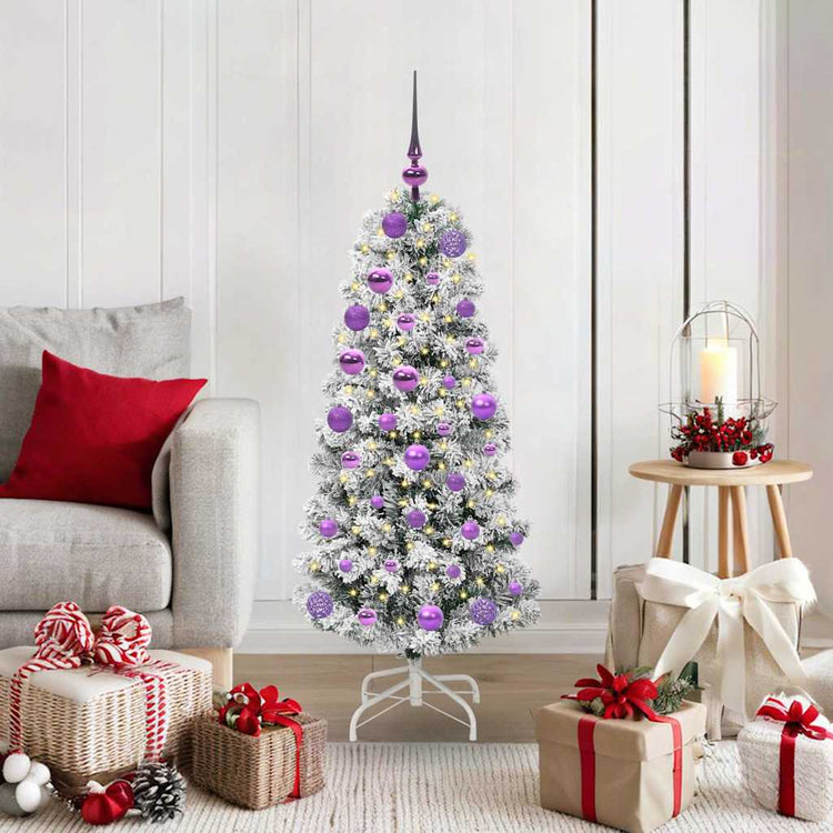 Vidaxx sapin de Noël artificiel pliant vert et blanc 120 cm