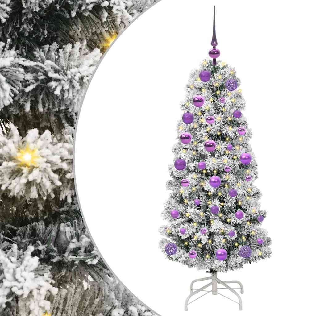 Vidaxx sapin de Noël artificiel pliant vert et blanc 120 cm