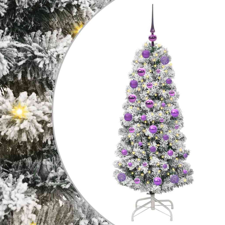 Vidaxx sapin de Noël artificiel pliant vert et blanc 120 cm