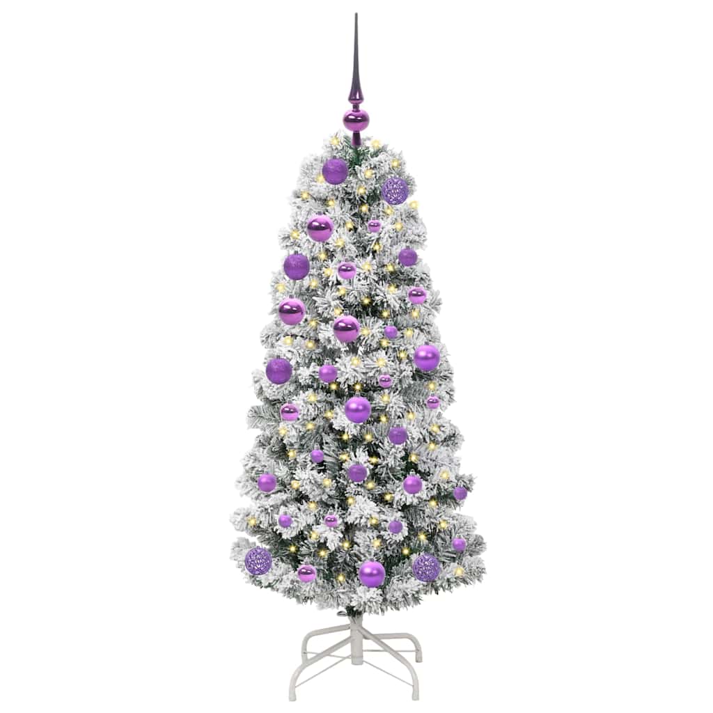 Vidaxx sapin de Noël artificiel pliant vert et blanc 120 cm