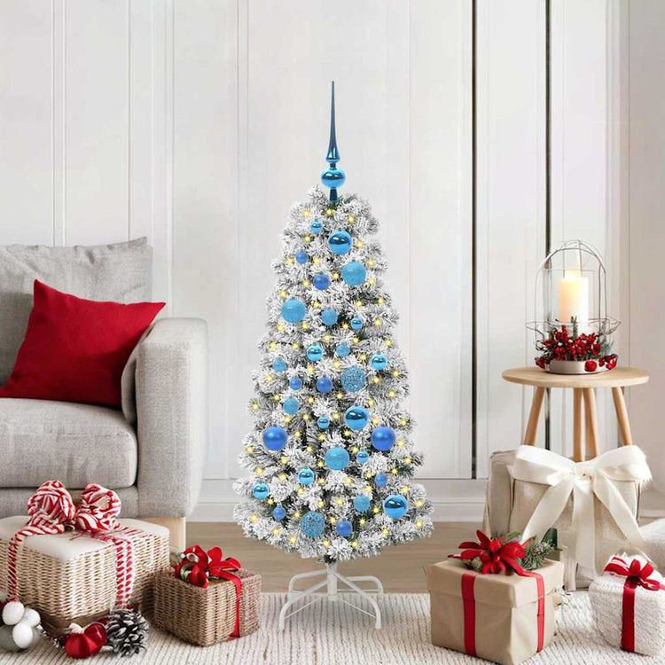 Vidaxx sapin de Noël artificiel pliant vert et blanc 120 cm