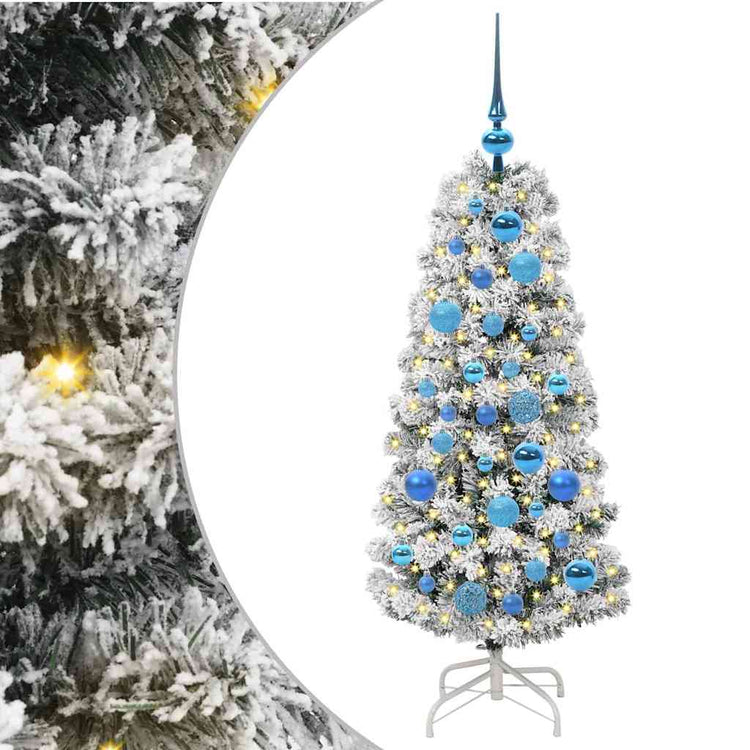 Vidaxx sapin de Noël artificiel pliant vert et blanc 120 cm