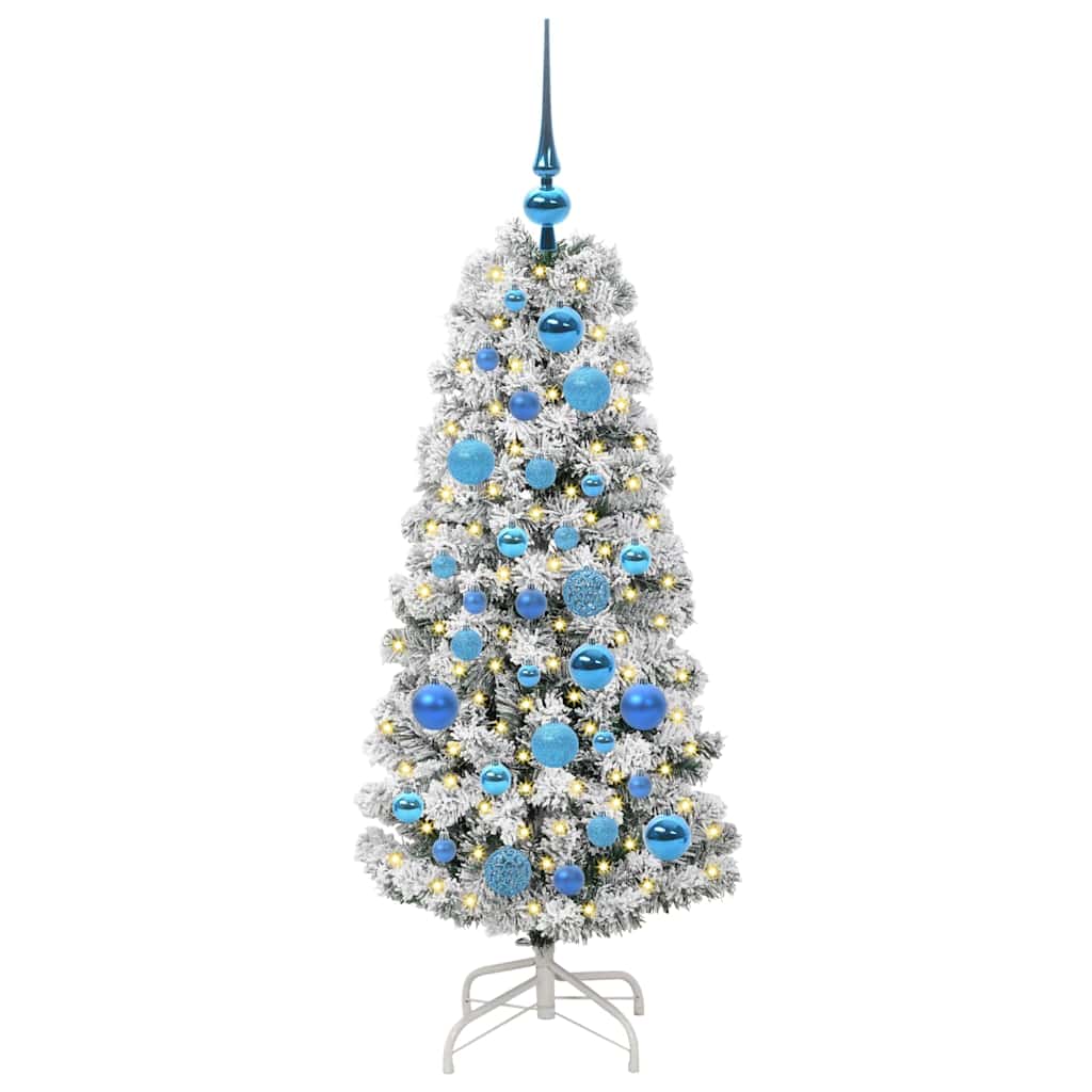 Vidaxx sapin de Noël artificiel pliant vert et blanc 120 cm