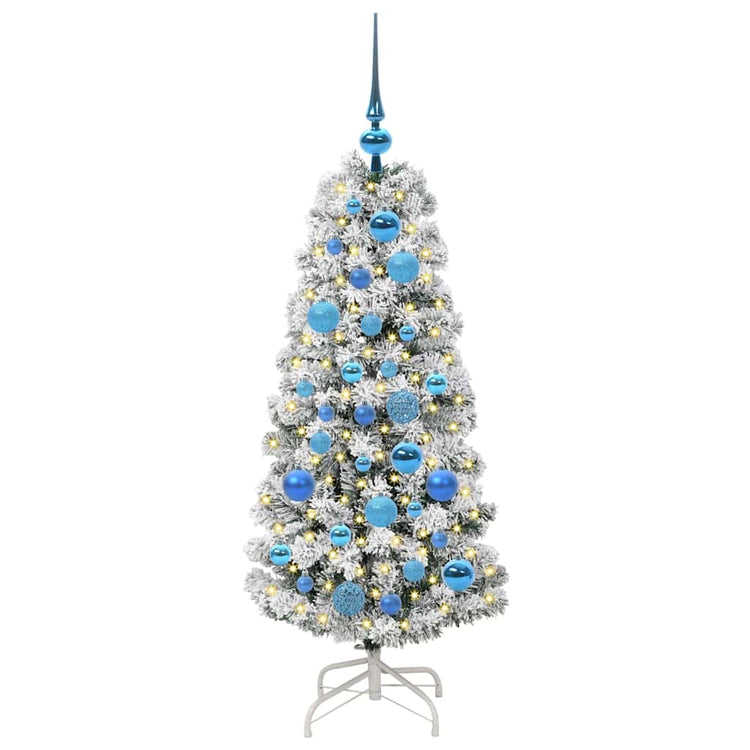 Vidaxx sapin de Noël artificiel pliant vert et blanc 120 cm
